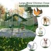 Large Metal Chicken Coop, Walk-in Chicken Run,Galvanized Wire Poultry Chicken Hen Pen Cage