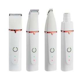 Dog Grooming Kit Durable Cordless Silent Dog Hair Clipper Trimmer Shaver Set Sturdy Pet Clippers Grooming Kit For Dogs Cats Pets (Color: White)